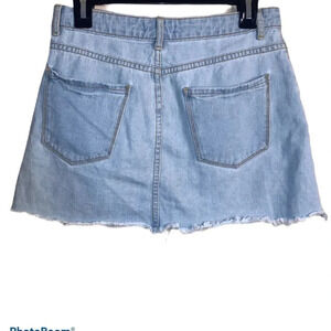 Forever 21 blue loose hem denim jeans mini skirt Sz  28